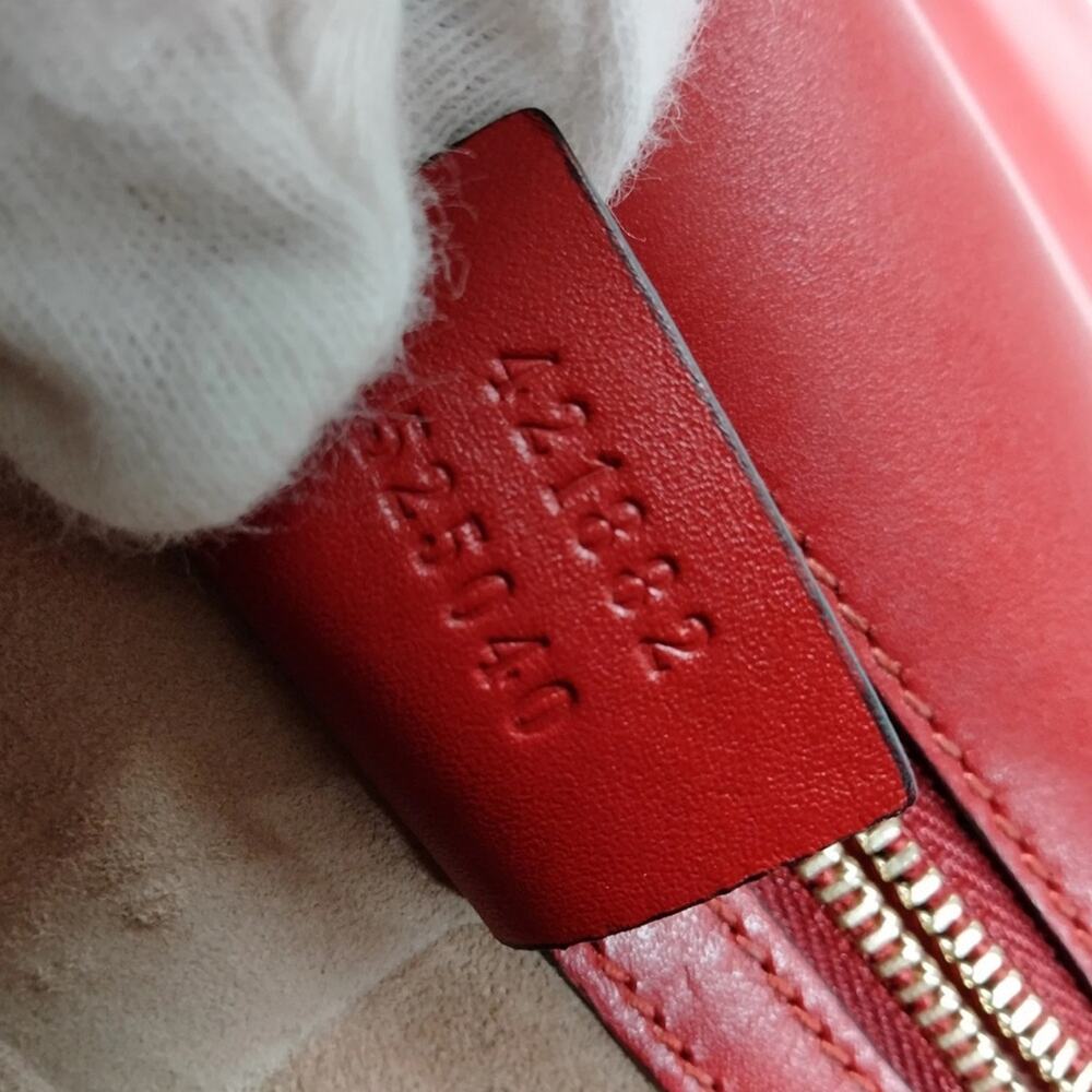 Authentic Gucci Shoulder Bag Sherry Line Red Leather - Picture 11 of 12